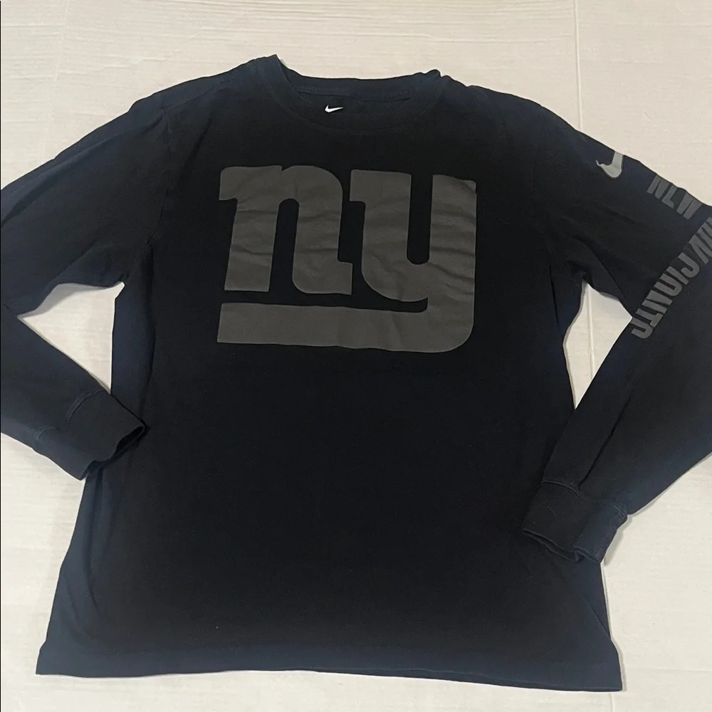 Nike New York Giants Long Sleeve Black Logo Tee - Picture 1 of 2